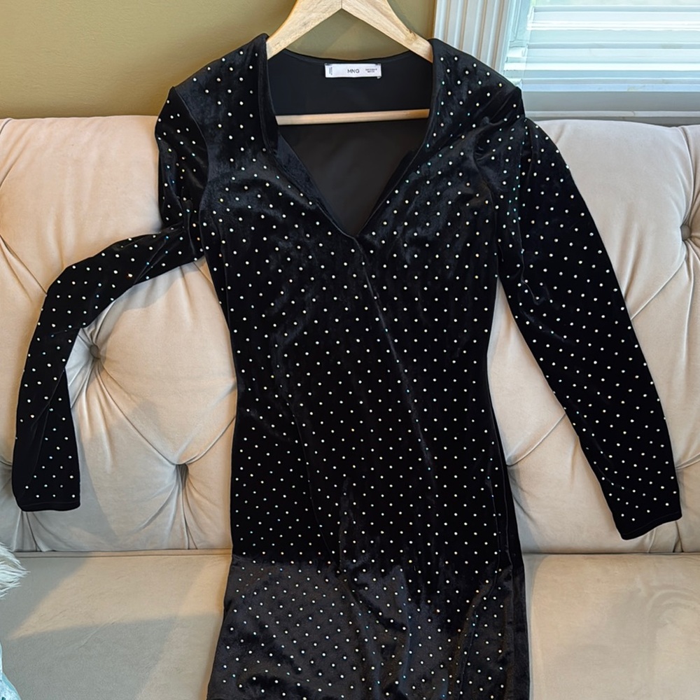 Mango Black Dress with Silver Accents